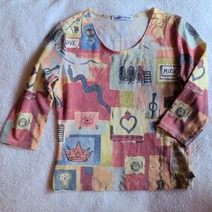 House of Blues 3/4 Sleeve Top
